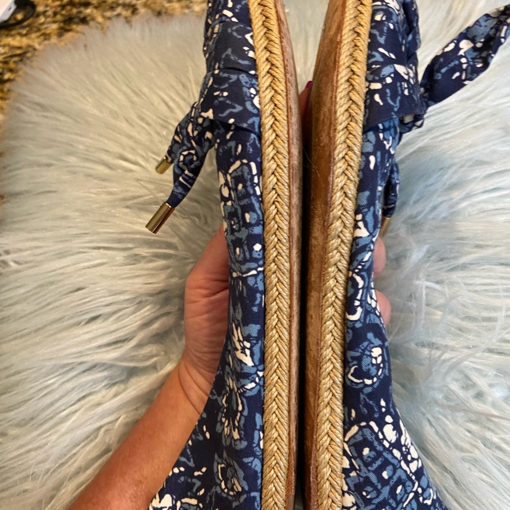 AERIN Zahara Blue Batik Espadrille Ballet Flats - Picture 9 of 15
